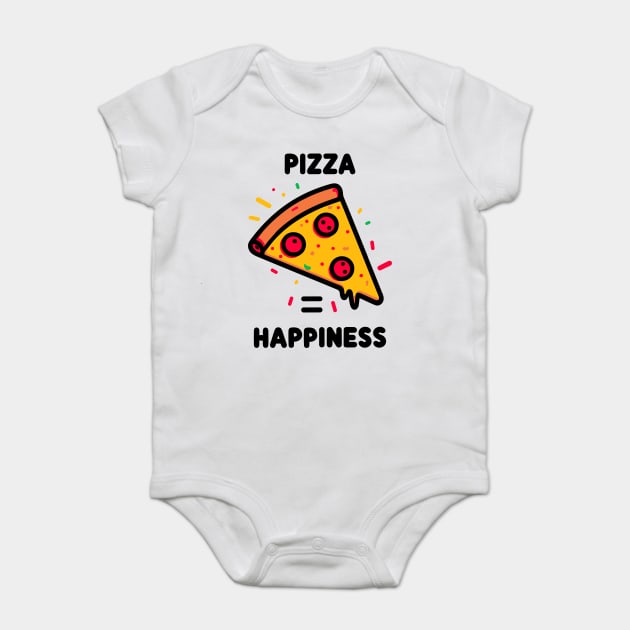 Pizza = Happiness Baby Bodysuit by Frank Ring
